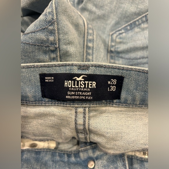 Hollister Slim Straight Jeans Men’s 28 X 30 Light Wash Epic Flex - Picture 3 of 11